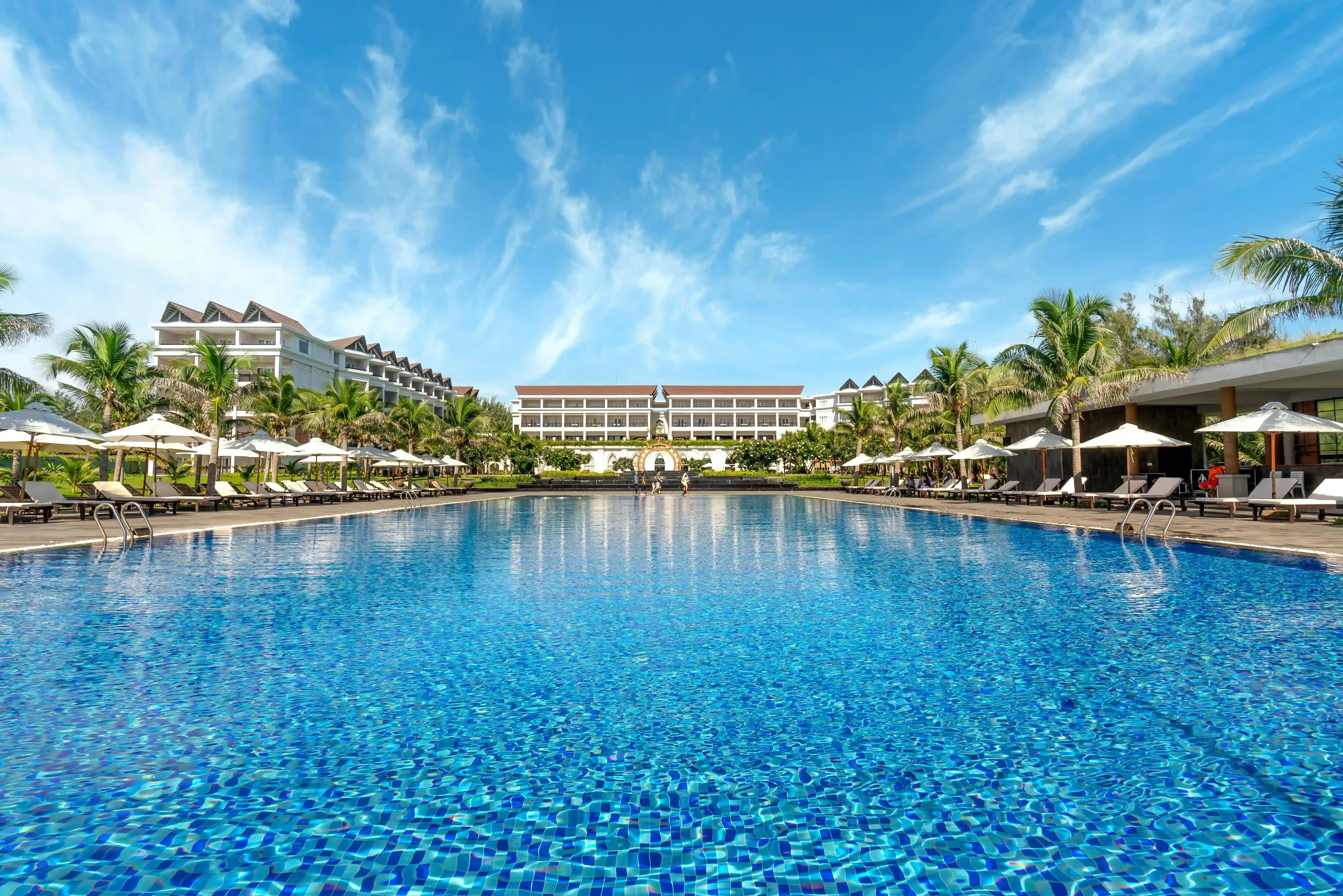Hotel pool umbrella